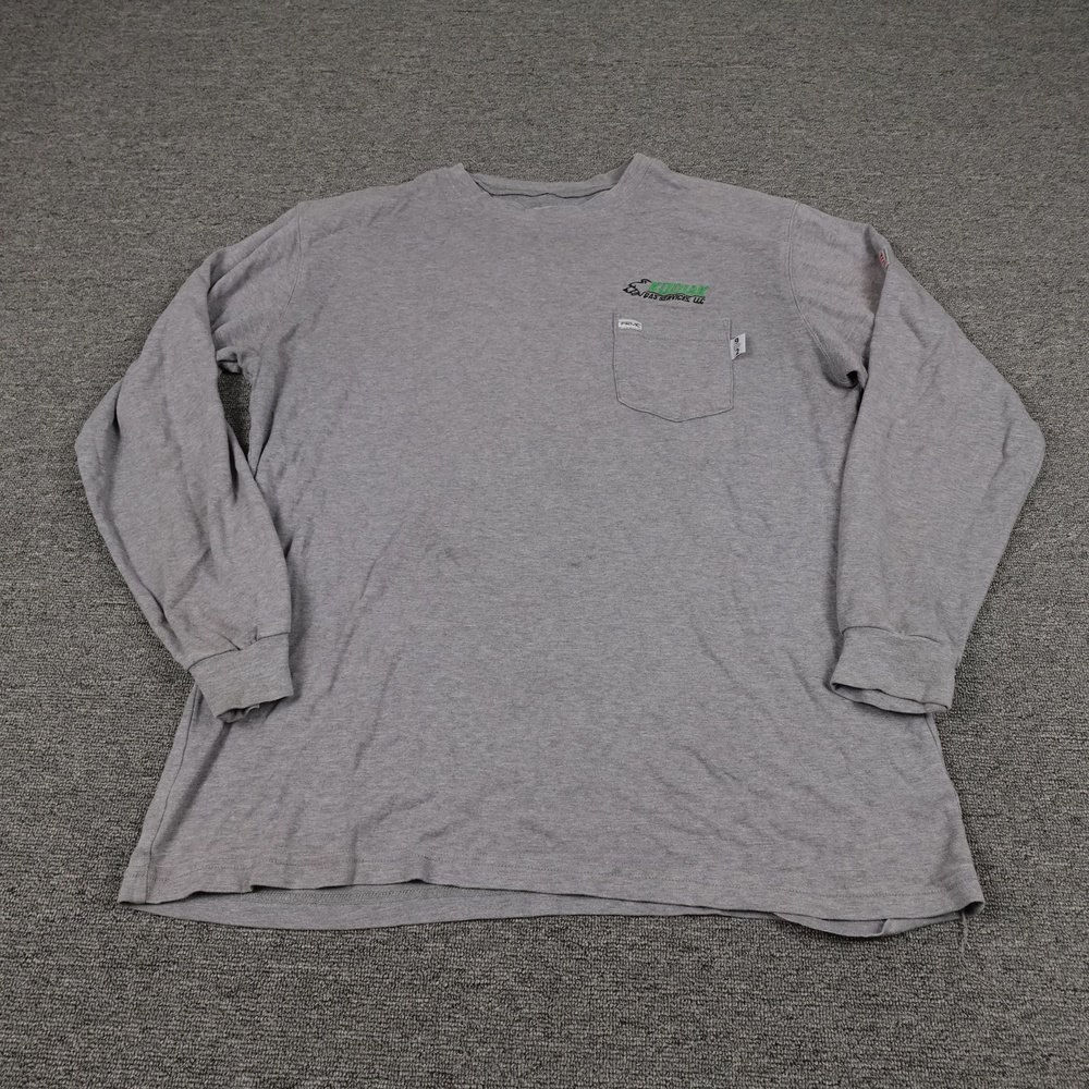Tyndale Shirt Mens Large Gray FR Kodiak Gas Services Pocket Long Sleeve Workwear